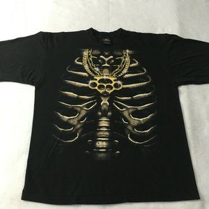 #86 CH Gold Series Printed Summer T-Shirt Men's XL skeleton x-ray chains
